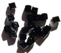 20 6mm Faceted Jet Cube Beads